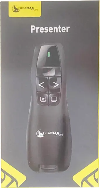 جهاز عرض ليزر لاسلكي جيجا ماكس، منفذ USB، أسود، K-400