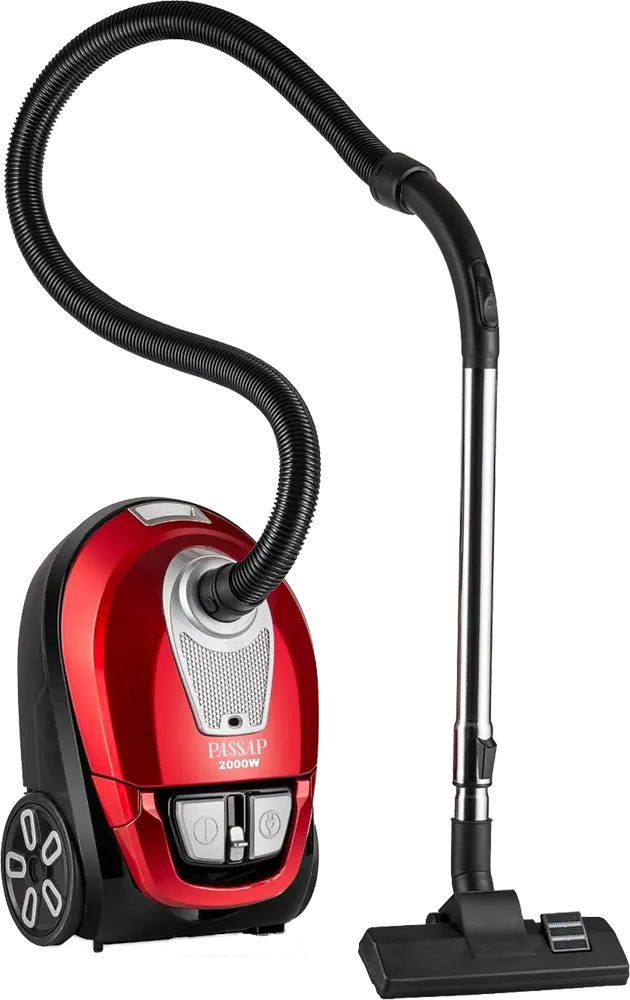 مكنسة باساب 2000 وات، كيس غبار 3.5 لتر، أحمر، VCB2000
