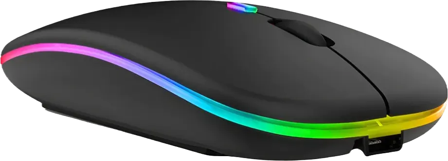ماوس لاسلكي جيجا ماكس 2.4 جيجاهيرتز، أضواء RGB، أسود، GM-10