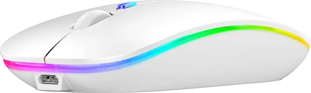 ماوس لاسلكي جيجا ماكس 2.4 جيجاهيرتز، أضواء RGB، أبيض، GM-10