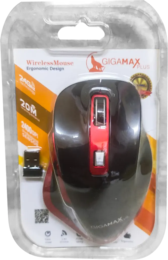 Wireless Mouse Gigamax 2.4GHz, Rechargeable ,Bluetooth , Black, GM-10