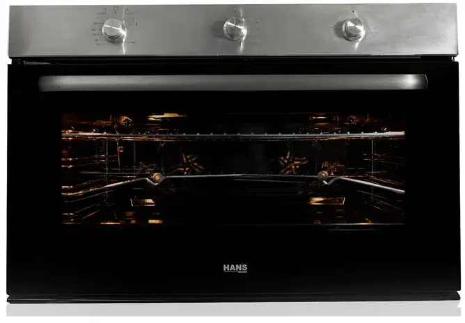 Hans built-in oven, 90 cm, gas-electric, 95 litres, grill, black, OGO210