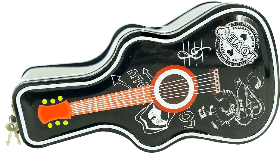 Guitar Design Piggy Bank For Kids, Black, 058