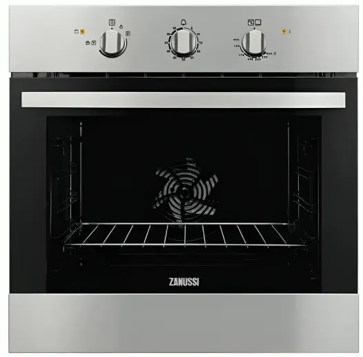 Zanussi built-in oven, 60 cm, gas-electric, 68 litres, grill, silver, ZQENF1X1