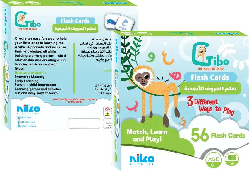 Nilco Gibo Flash Card Learn The Arabic Alphabet Cards Game