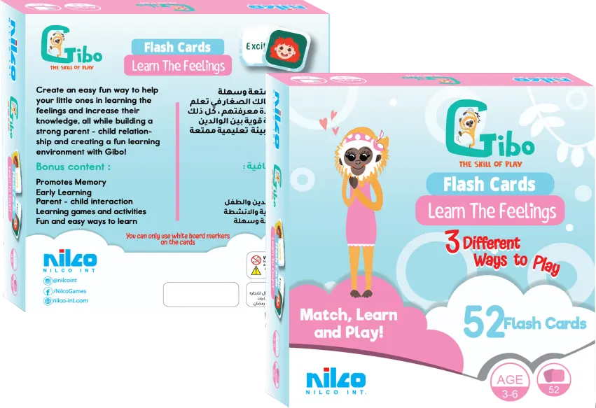 Nilco Gibo Flash Card Learn The Feelings Cards Game