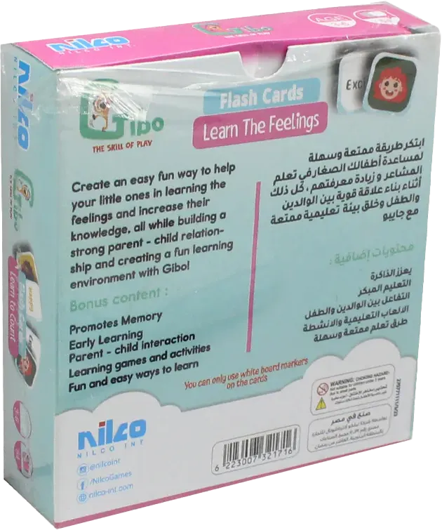 Nilco Gibo Flash Card Learn The Feelings Cards Game