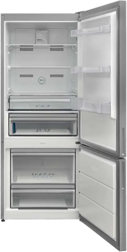 Tornado Combi No Frost Refrigerator, 430 Litres, 2 Doors, Bottom Freezer, Digital Screen, Silver, RF-452BVT-SLS