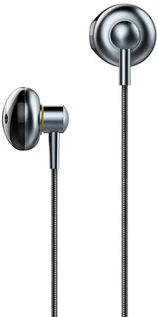 RECCI  Wired Earphones, Built-in Microphone, Visible Controls, Metal, REP-L26