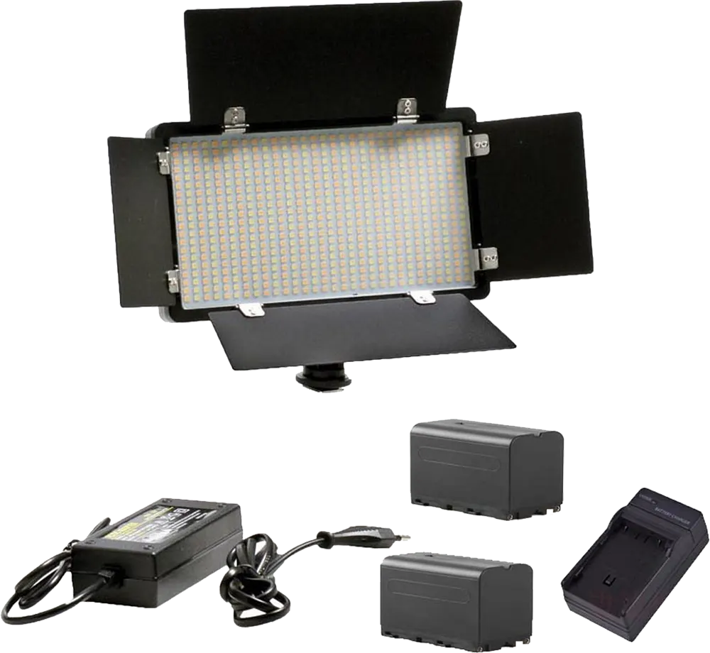 ، مجموعة إضاءة إحترافية جينرال للتصوير وتسجيل الفيديو، أسود، LED-U600