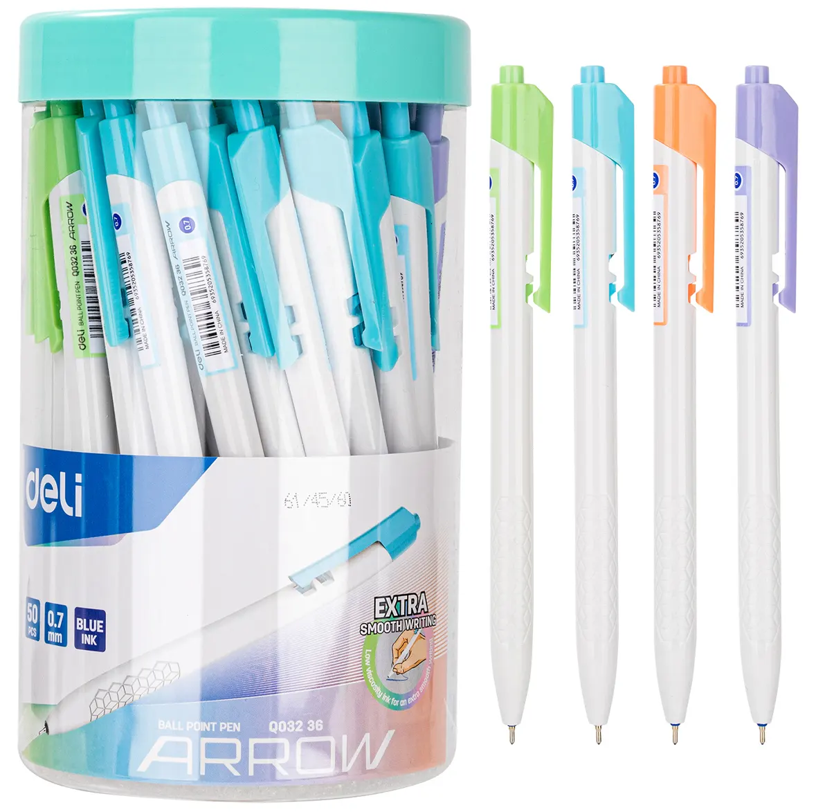 Deli Ballpoint Pen, 0.7 mm, Assorted Colors, EQ03236