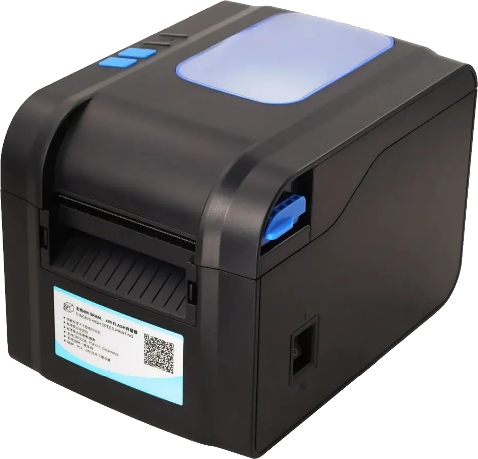 Thermal Xprinter Barcode & Receipt Printer, Serial RS232+USB, Black, XP-370B