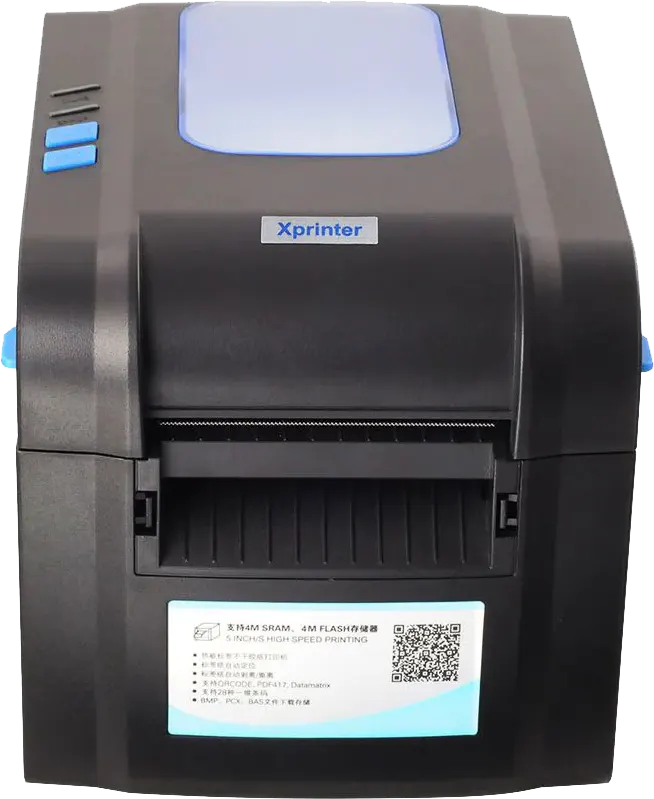 Thermal Xprinter Barcode & Receipt Printer, Serial RS232+USB, Black, XP-370B