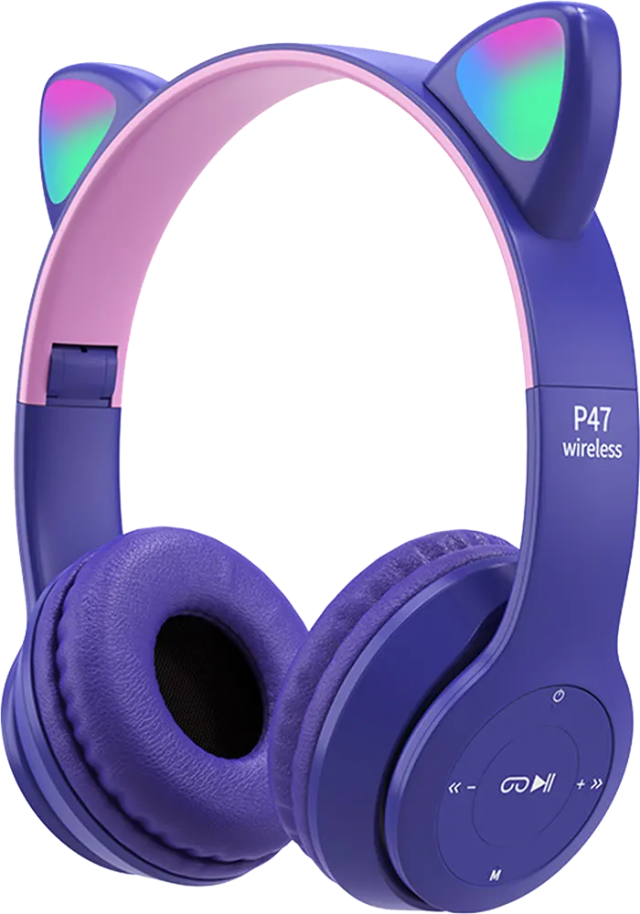 Wireless Headphone Cat Shape , Bluetooth 5.0, 400 mAh battery, Multi-Color, P47R