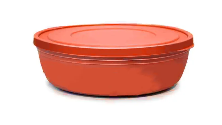 El Wataniya Round plastic flat bowl with lid , 4 litres, Multi-color
