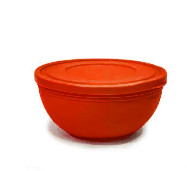 El Wataniya Bono circular plastic bowl with lid , 2 litres, Multi-color
