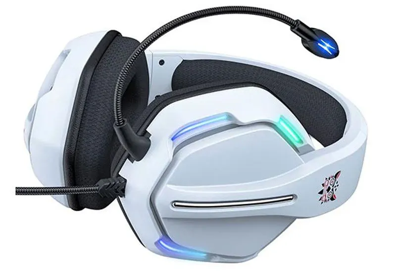 سماعة رأس اونيكوما X27 ألعاب سلكية للمحترفين ، ميكروفون، ضوء LED، أبيض