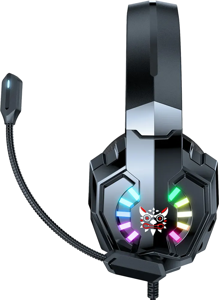 سماعة رأس سلكية للألعاب من أونيكوما X32، قابس 3.5 ملم، ميكروفون، ضوء RGB، أسود