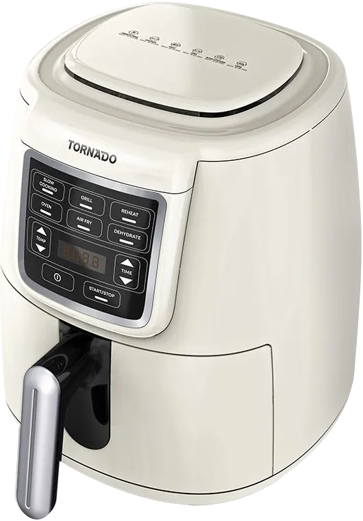 Tornado Air Fryer without Oil, 1550 Watt, 4 Liter, Digital Display, White, THF-1554D-XL-BS