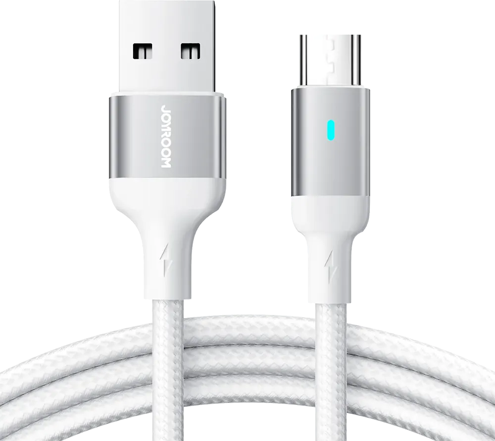 كابل شحن جوي روم سريع يو إس بي إلى مايكرو، 1.2 متر، أبيض، S-UM018A10