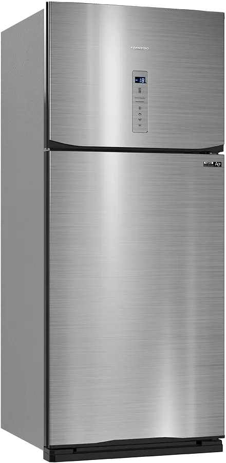 Tornado Refrigerator, No Frost, 450 Litres, 2 Doors, Digital Screen, Stainless Steel, Silver, RF-580AT-DST