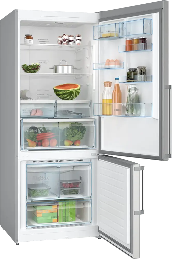 Bosch Combi Refrigerator, No Frost, 526 Litres, 2 Doors, Silver, KGN76CI3E8