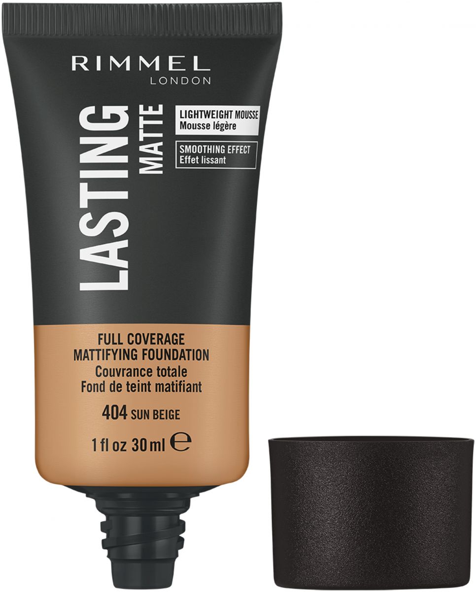 RIMMEL LASTING MATTE COVERAGE FOUNDATION 404 Sun Beige