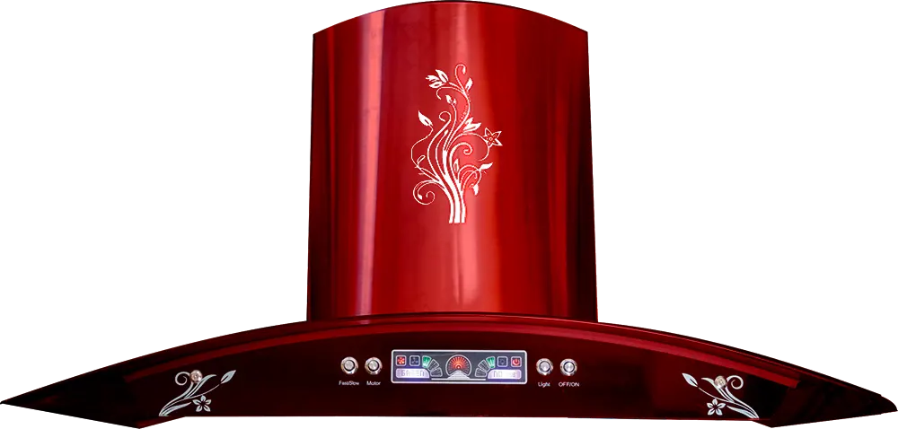 Built-In Sona Curved Pyramidal Hood, 90 Cm, 3 Speeds, Glass Red, HC9002R