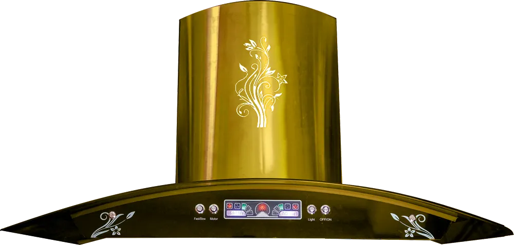 شفاط بلت ان سونا هرمي منحني ،90 سم، 3 سرعات ،زجاج ذهبي، HC9002G