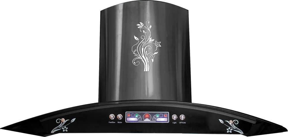 Built-In Sona Curved Pyramidal Hood, 90 Cm, 3 Speeds, Glass Black, HC9002B