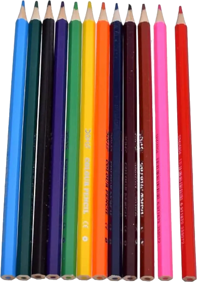 Domes Wood Color Box, Set Of 12 Long Colors, Multiple Colors, DM18808-12
