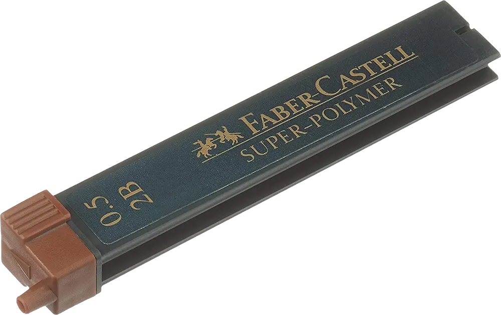 Faber-Casell 2B Pencil Lead, 0.5 Mm, 12 Lead, Grey
