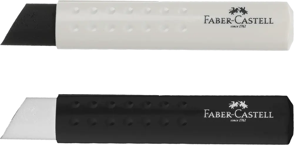 Faber-Castell Eraser, Triangle, One Piece, White-Black