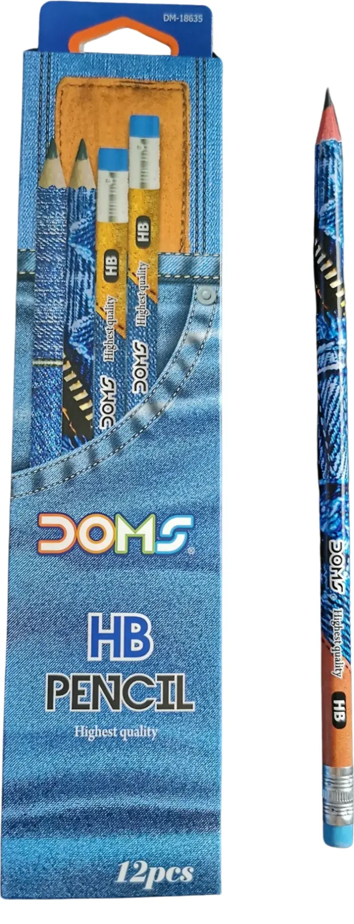 Doms HB Jeans Pencil with Erasers  , P731