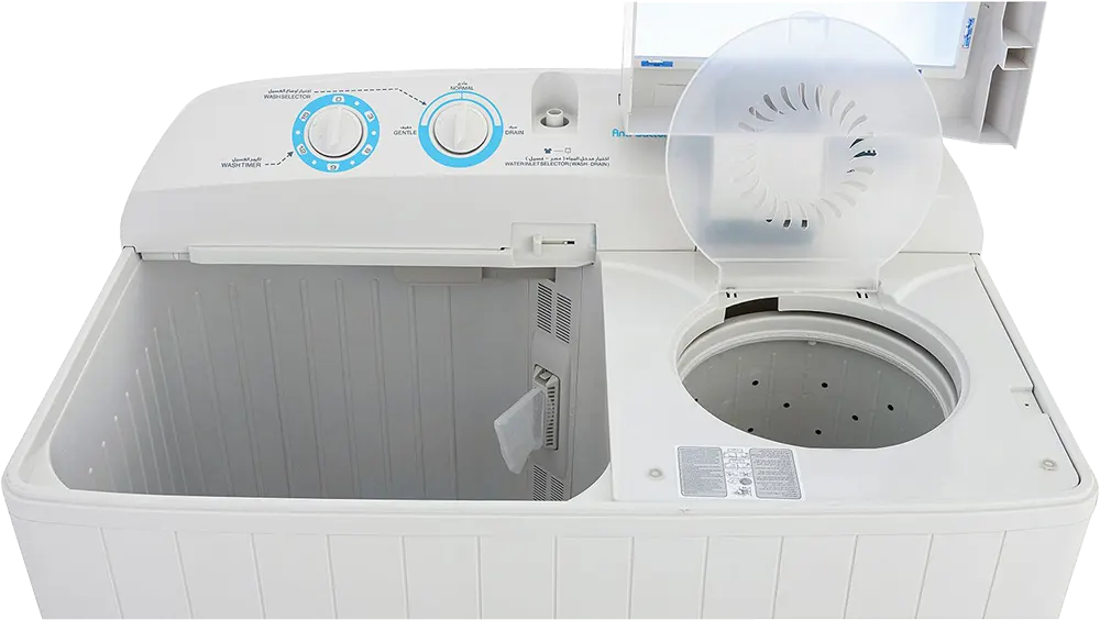 Fresh Jumbo Half-Automatic Washing Machine, 10 Kg, 2 Tub, Stainless Drum, White