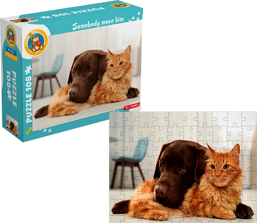 Fluffy Bear Somebody Move Him Puzzle, 108Pcs, AN-3021