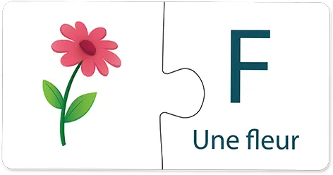 Fluffy Bear French Alphabet Matching Puzzle, ED-1024