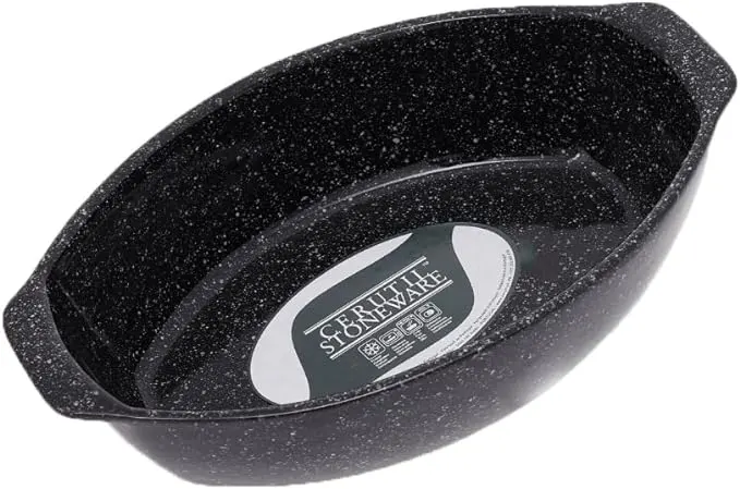 طاجن  بيضاوى من سيروتيل ،3.80 لتر،أسود