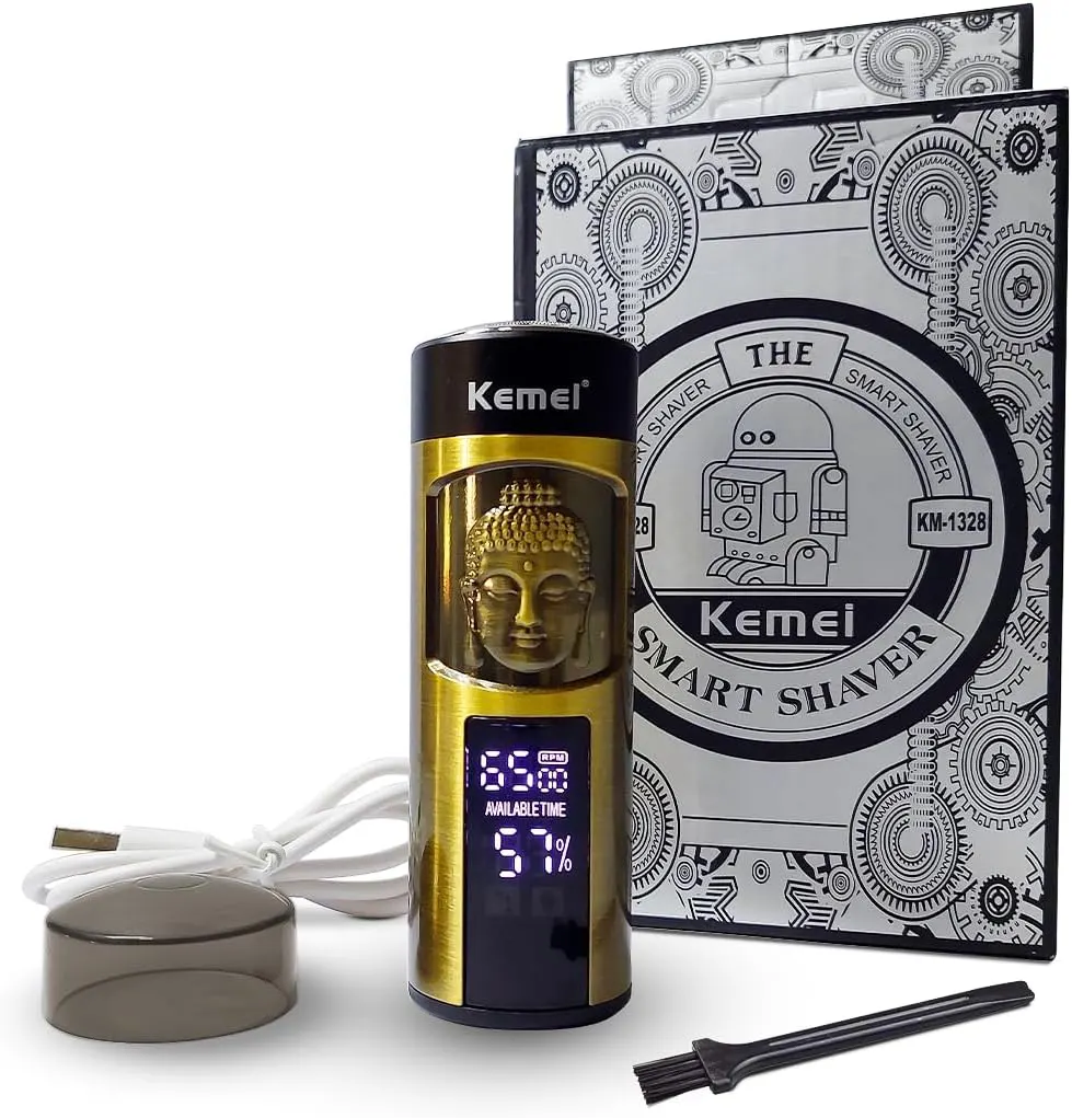 Kemei electric shaver, for hair straightening, 600 mAh battery, gold, KM-1328