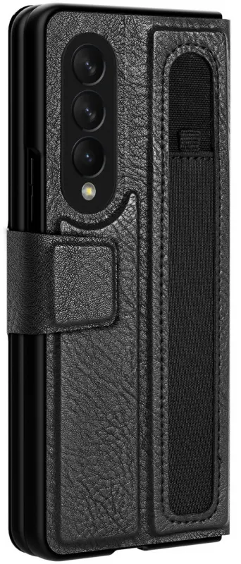 Nillkin mobile cover for Samsung Z Fold 3, leather, black, 4779