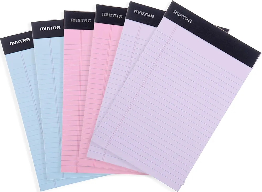 Mintra Notepad, 50 Sheets, Lined, A4, Colored