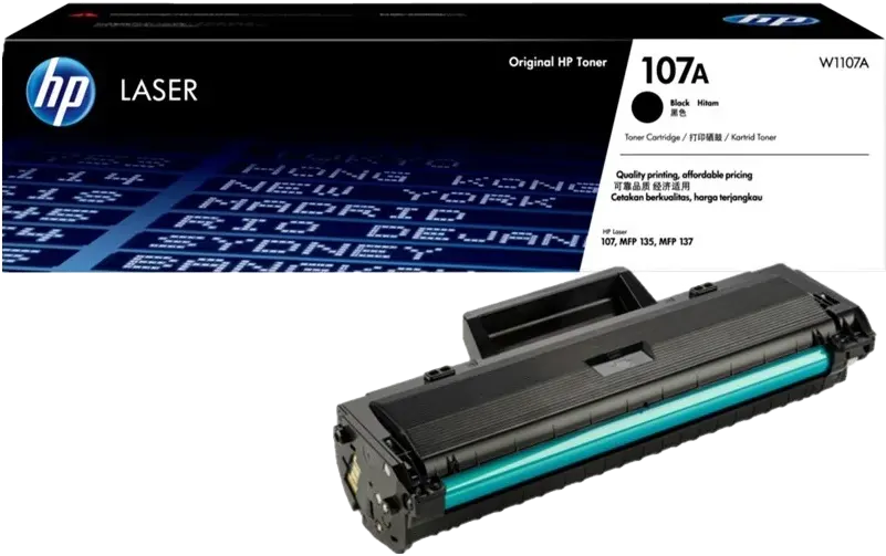 HP Toner Cartridge, 1000Pages, Black, 107A