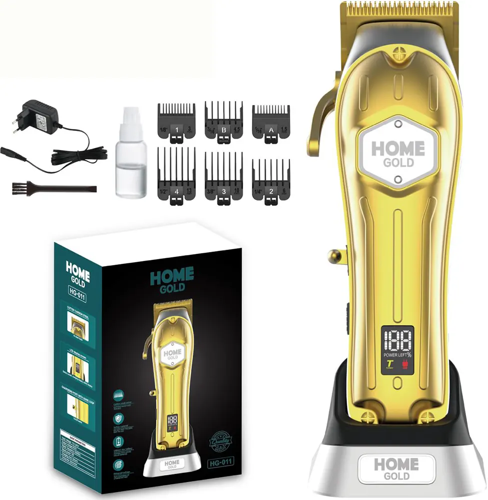 Home Gold Rechargeable Hair Clipper, Digital Display, Gold, HG-011
