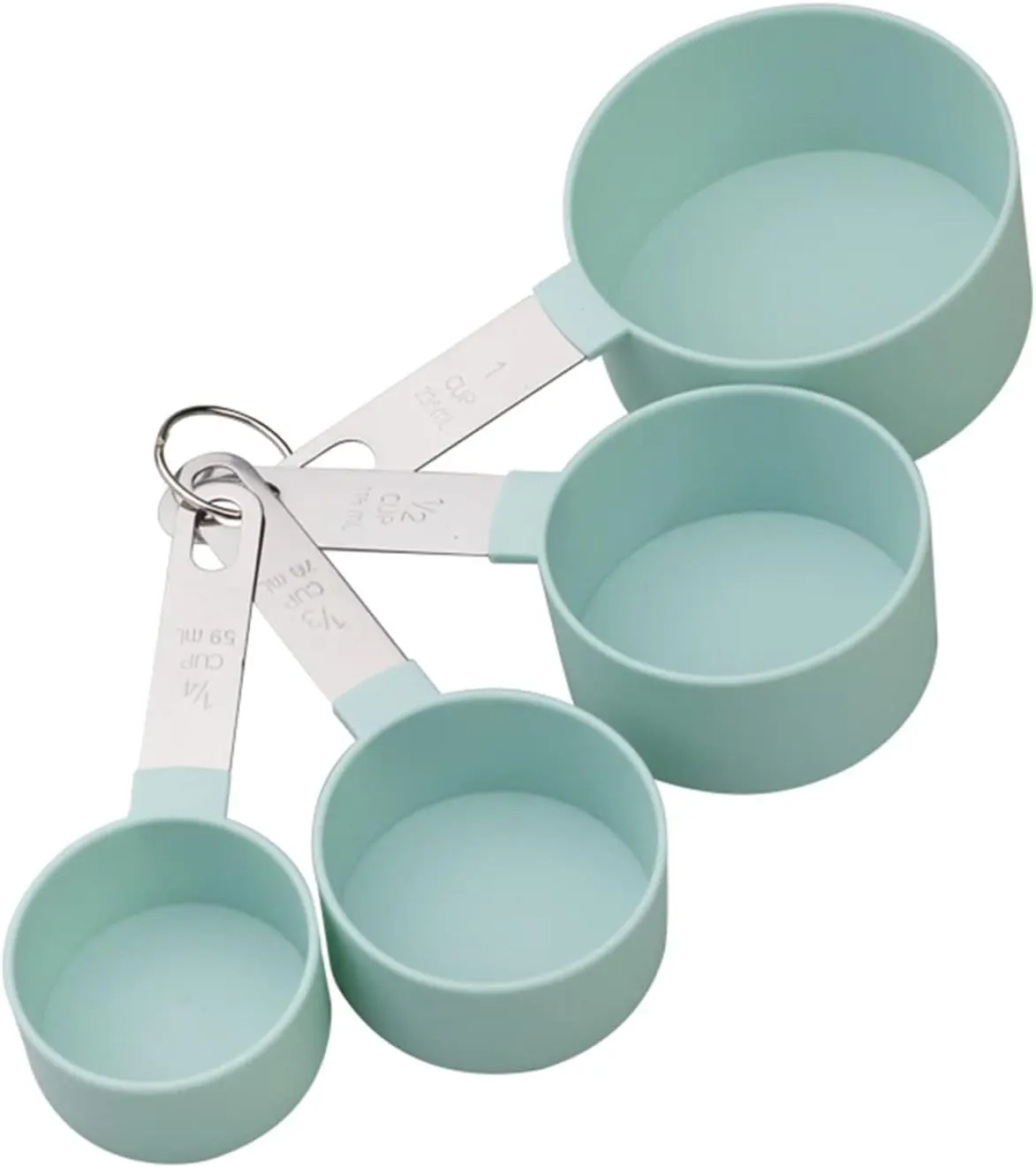 Standard cup set with stainless handles, 4 pieces, multiple colors