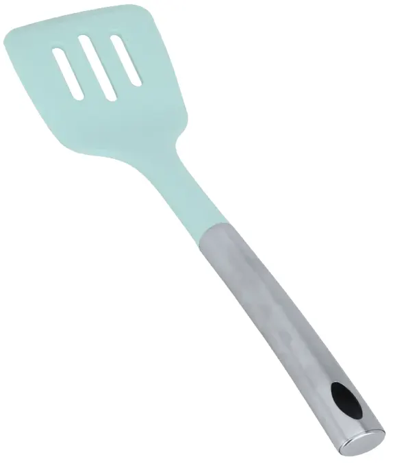 Daisy Silicone Food Slotted Spatula with Stainless Steel Handle, Green, 1510
