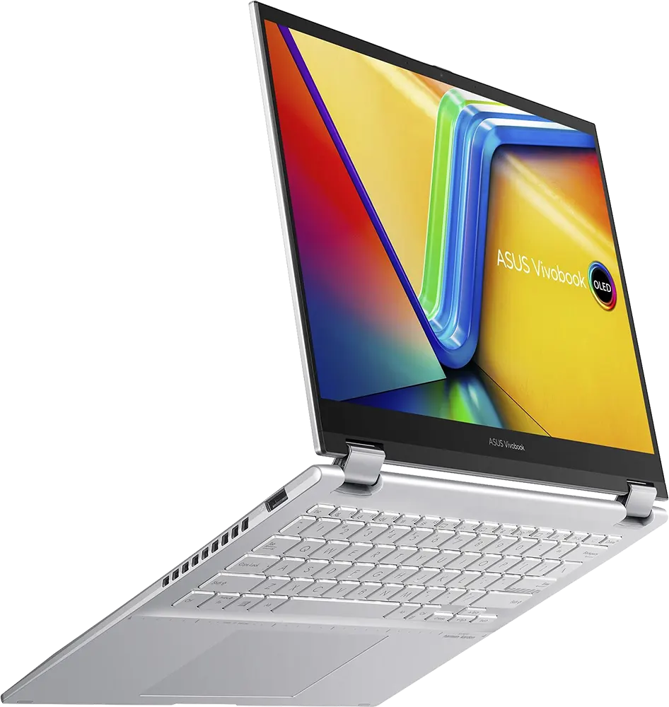 Laptop Asus Vivobook S 14 Flip TN3402YA-LZ005W AMD Ryzen 5-7530U, 8GB RAM, 512GB SSD Hard Disk, AMD Radeon Integrated Graphics Card, 14.0" WUXGA Display, Windows 11, Transparent Silver