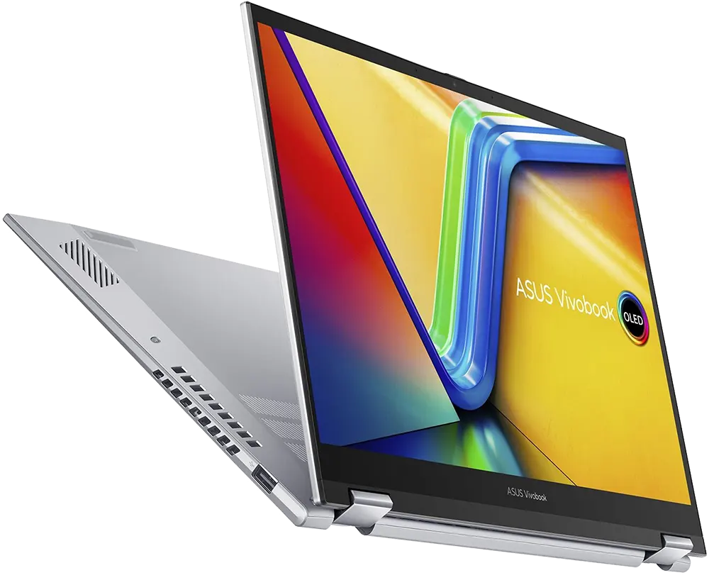 Laptop Asus Vivobook S 14 Flip TN3402YA-LZ005W AMD Ryzen 5-7530U, 8GB RAM, 512GB SSD Hard Disk, AMD Radeon Integrated Graphics Card, 14.0" WUXGA Display, Windows 11, Transparent Silver
