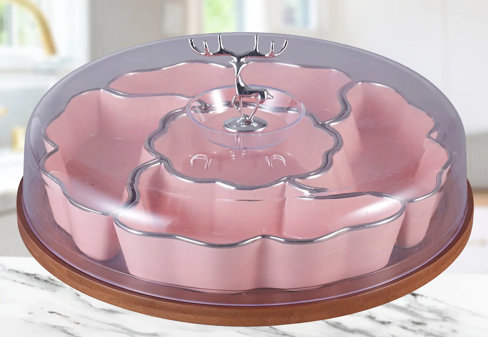 شيالة مقسمة بالغطاء، 5 خانات ،روز