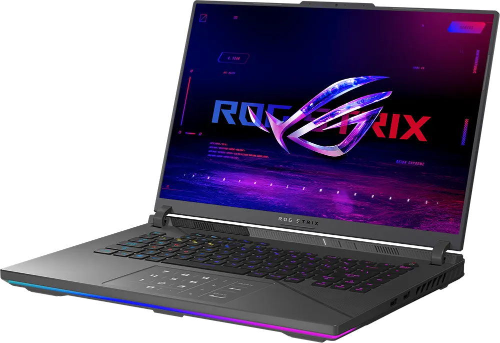 Asus Laptop ROG Strix G16 (2024) G614JIR-N3009W Intel Core I9-14900HX, 16GB RAM, 1TB SSD Hard Disk, NVIDIA GeForce RTX™ 4070 8GB, 16" WUXGA Display, Windows 11, Black