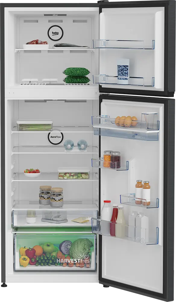 Beko No Frost Refrigerator, 447 Litres, 2 Doors, Digital Display, Inverter, Water Tap, Black, B3RDNE500LXBR